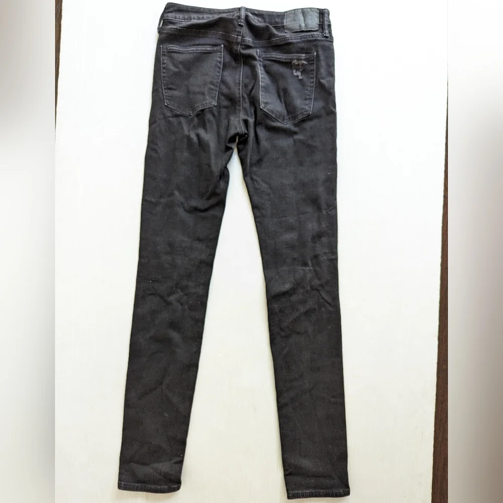 AMERICAN EAGLE Airflex ripped distressed black denim skinny jeans